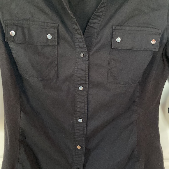 ❤️‍🔥5/20$ ZAC&RACHEL💫 Women’s Black Button-Up Collar Dress Shirt - Picture 4 of 8